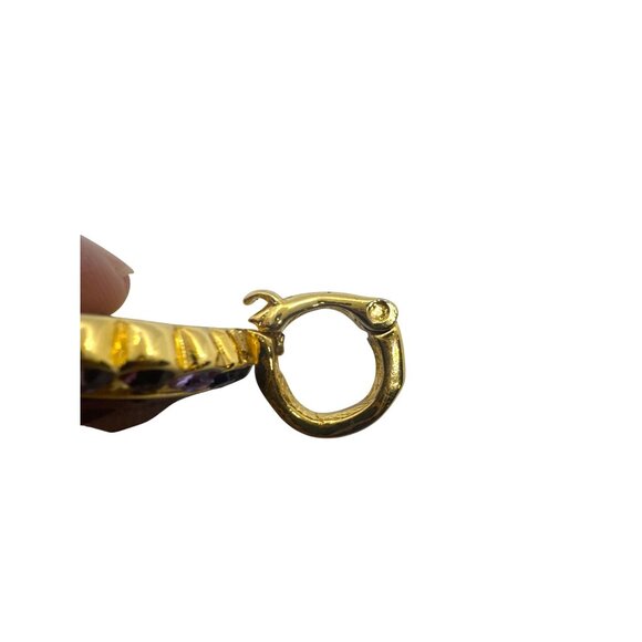 Joan Rivers Gold Plated Pink Cushion Crystal Pendant Purple Blue Halo Enhancer - Picture 5 of 11